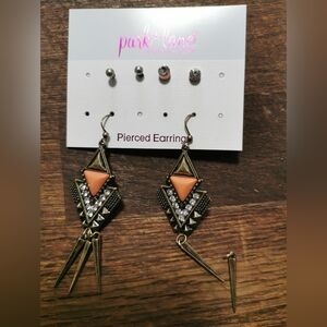*2 FOR $30* Park Lane Geometric Orange and Gold Earrings - One Damaged Earring